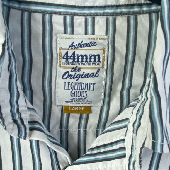 44MM Authentic Legendary Work Wear Mens Large Striped Western Pearl Snap - Picture 4 of 13